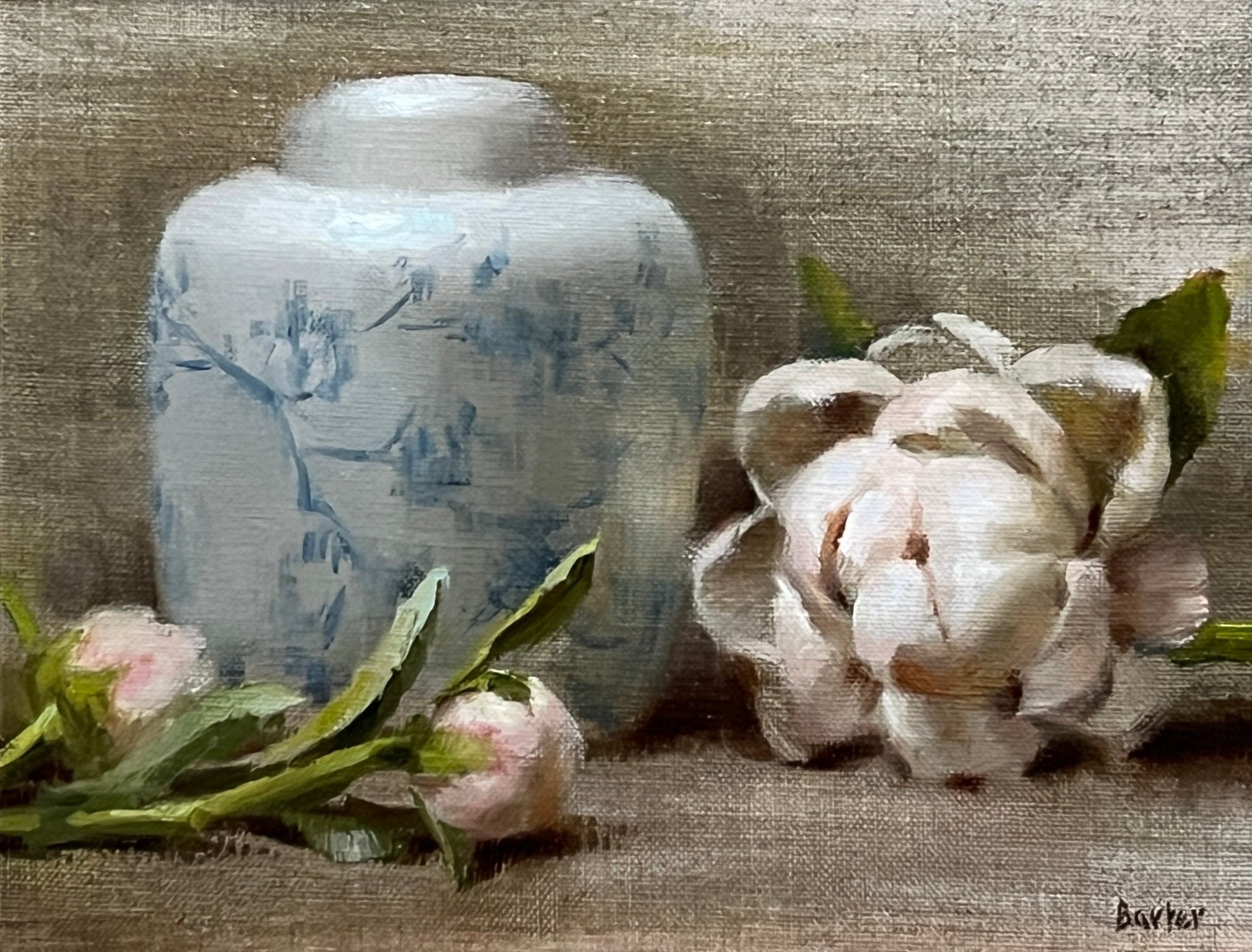 Peonies in the Palest of Pink by Stacy Barter at LePrince Galleries