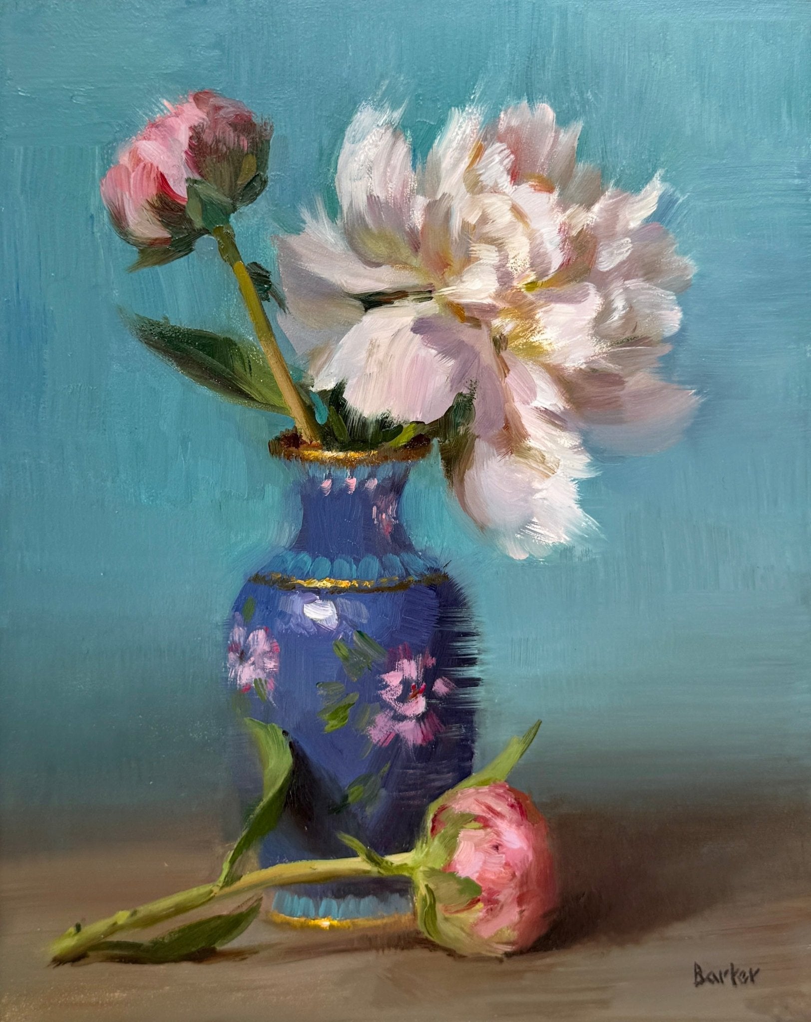 Peonies in Warm Hues by Stacy Barter at LePrince Galleries
