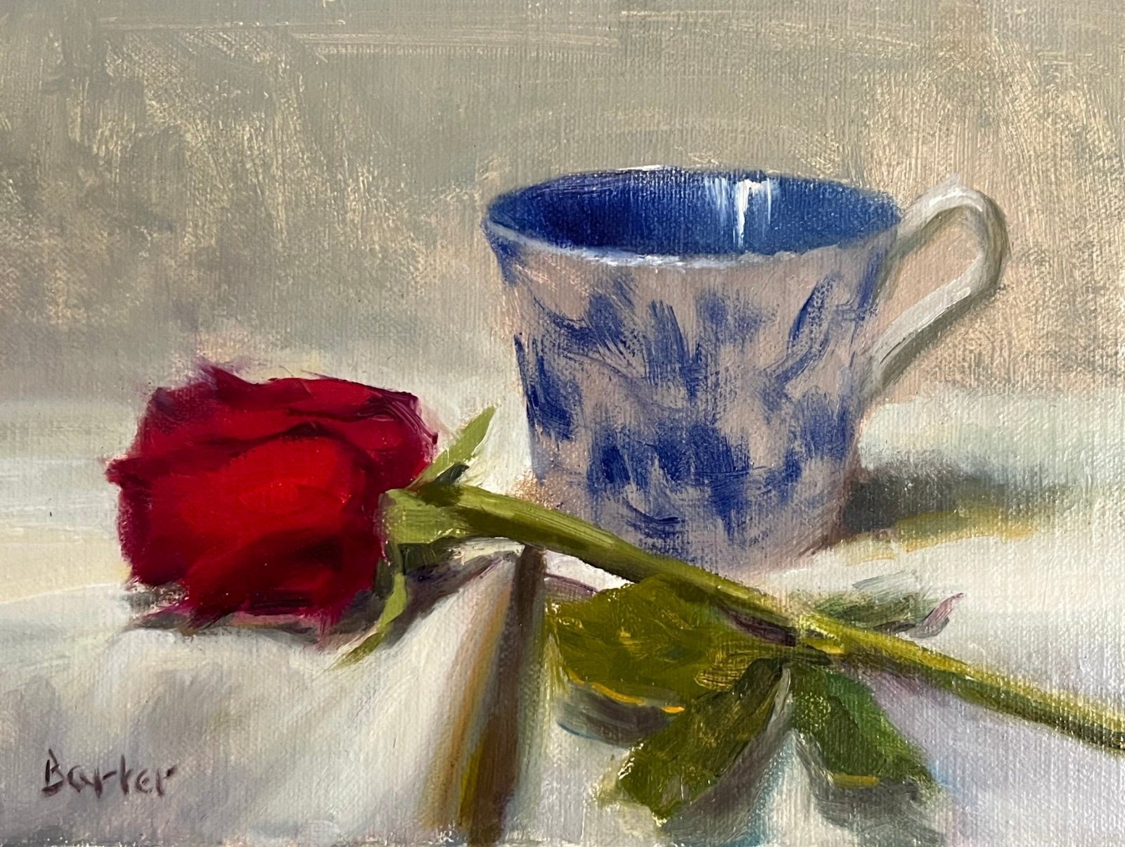 Rose and Tea Cup by Stacy Barter at LePrince Galleries