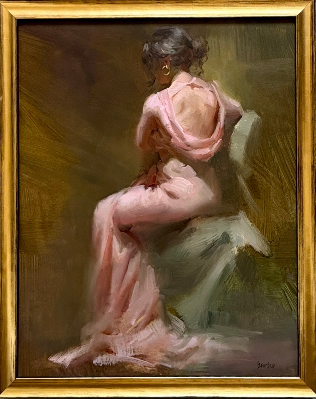 Silk and Gold Hoop Earrings by Stacy Barter at LePrince Galleries