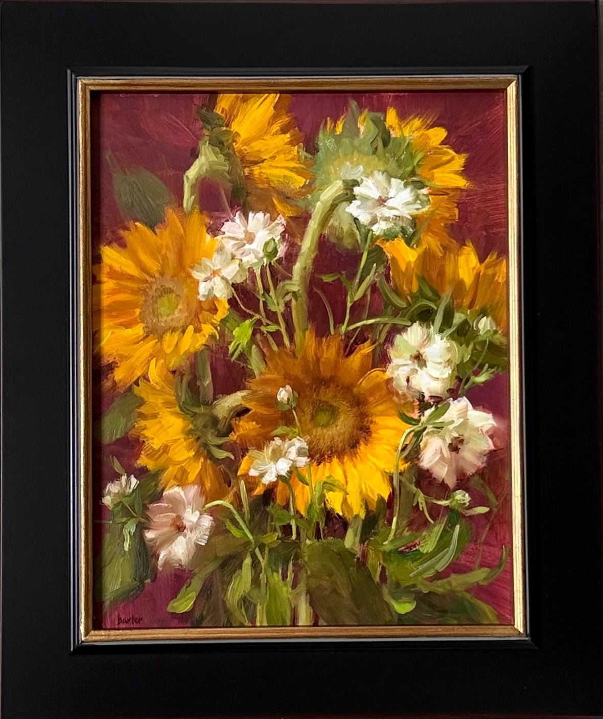 Sunflowers and Butterfly Ranunculus by Stacy Barter at LePrince Galleries
