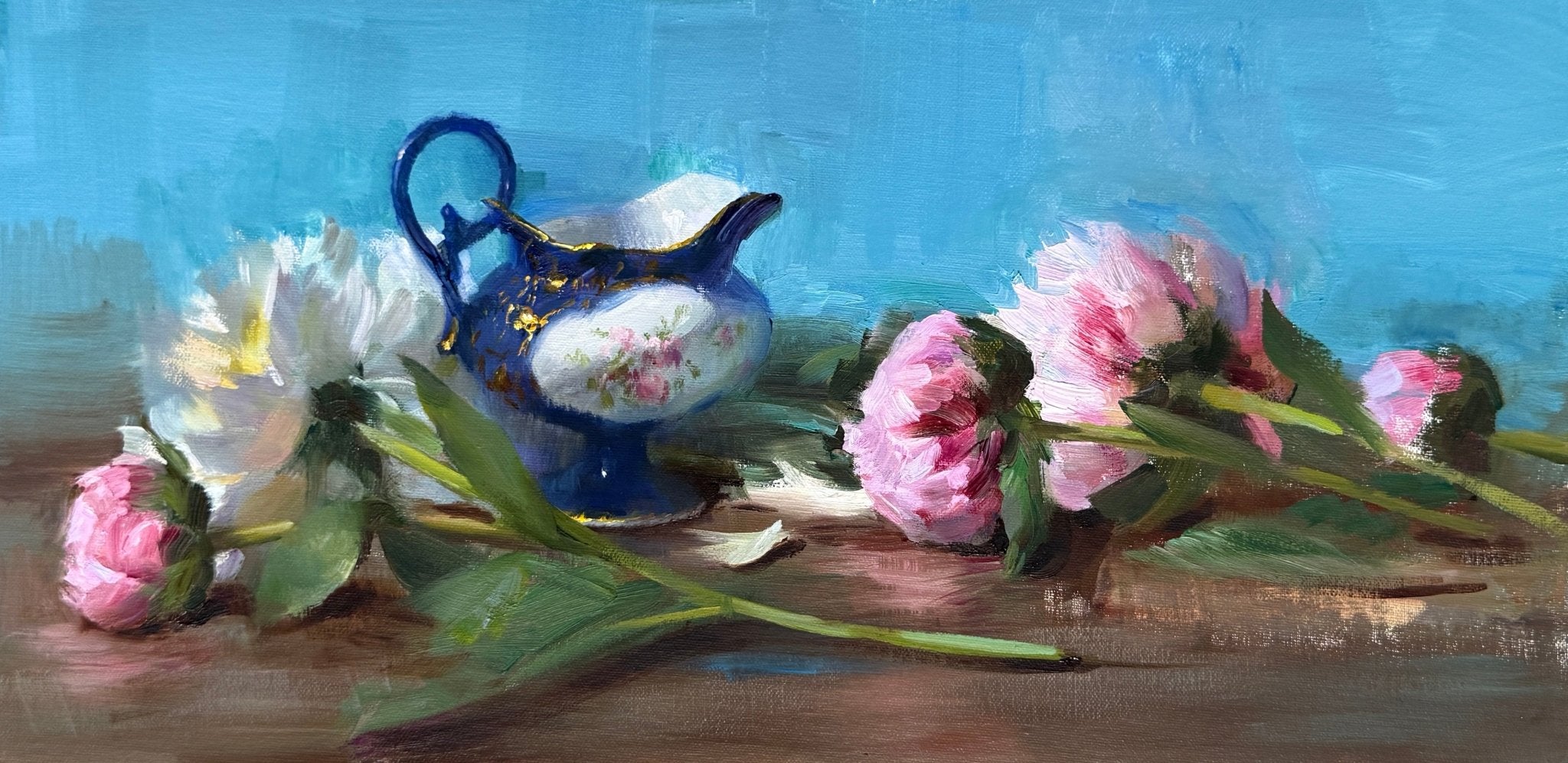 Vintage Creamer and Peonies by Stacy Barter at LePrince Galleries