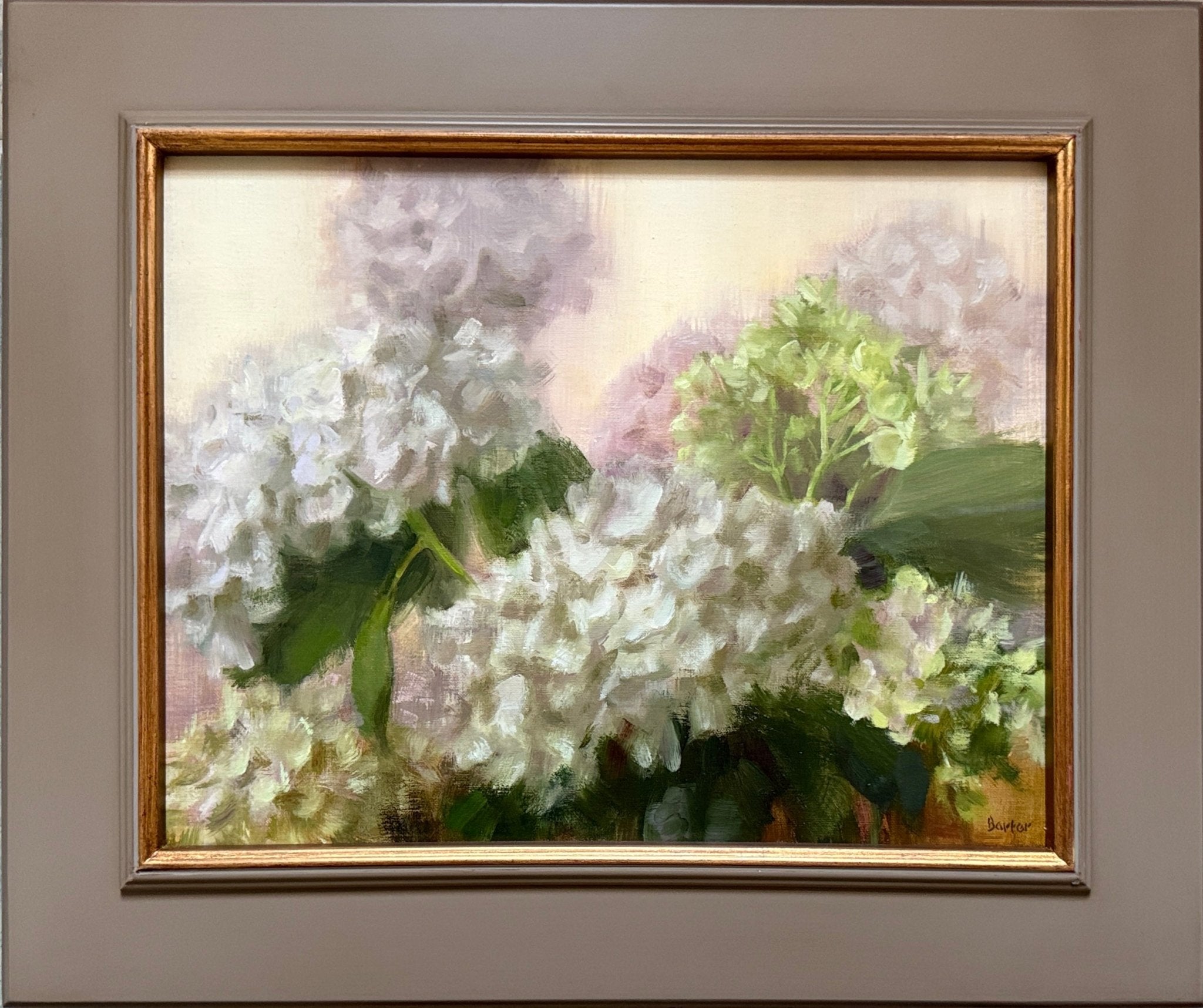 Warm Sky and Hydrangeas by Stacy Barter at LePrince Galleries