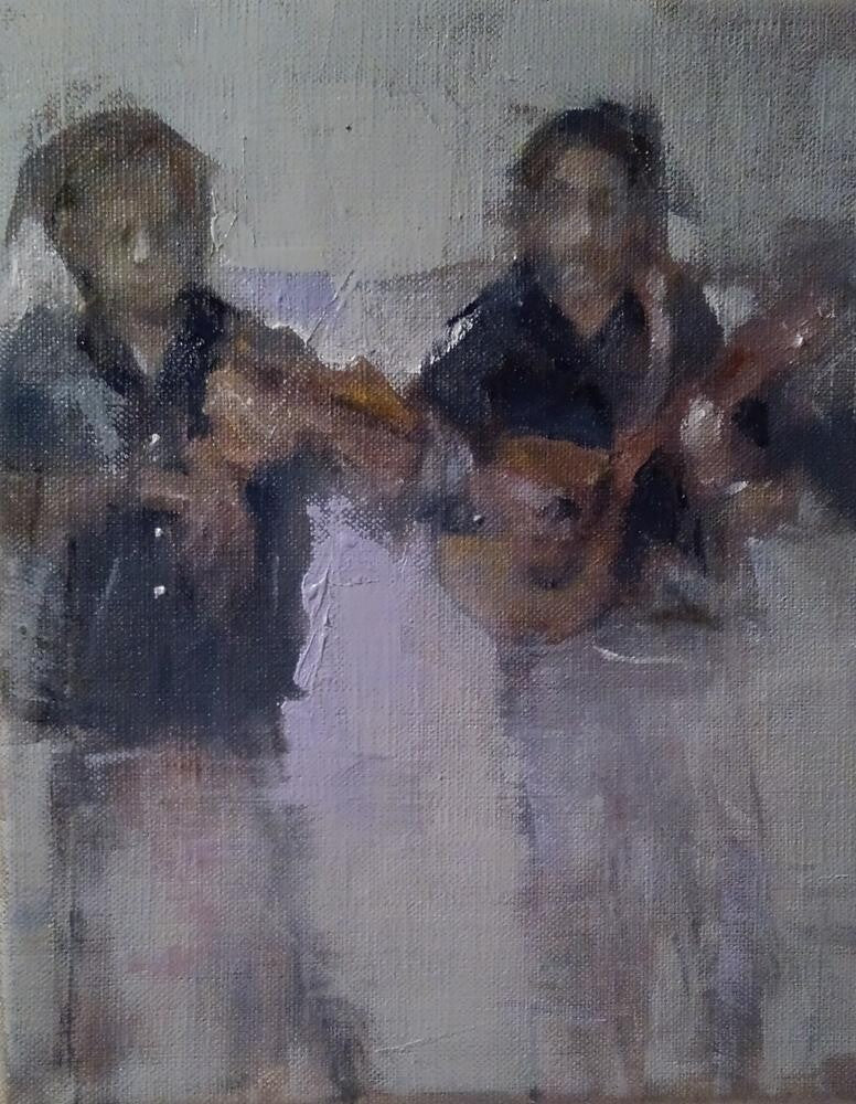 Two Musicians by Ann Rudd at LePrince Galleries