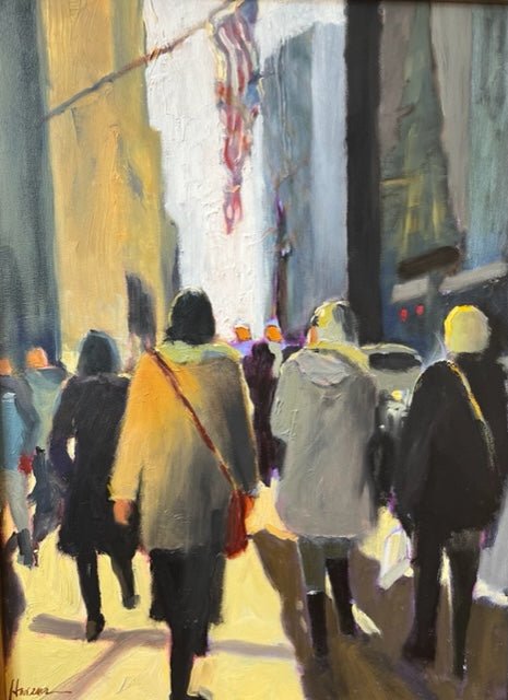 Walking North on 5th by Betsy Havens at LePrince Galleries