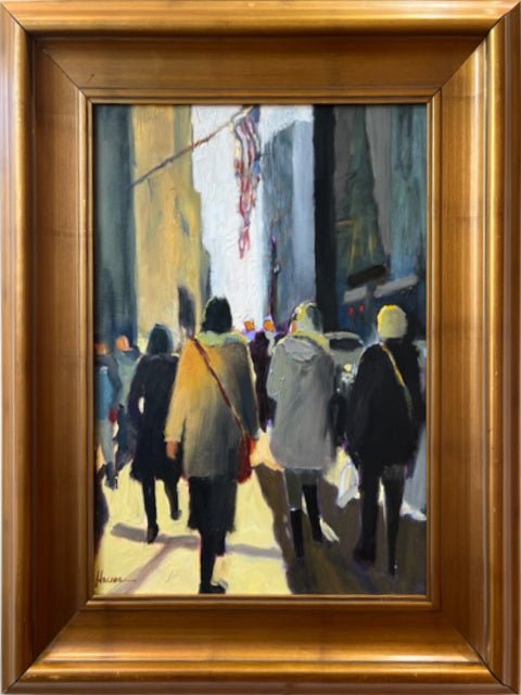 Walking North on 5th by Betsy Havens at LePrince Galleries