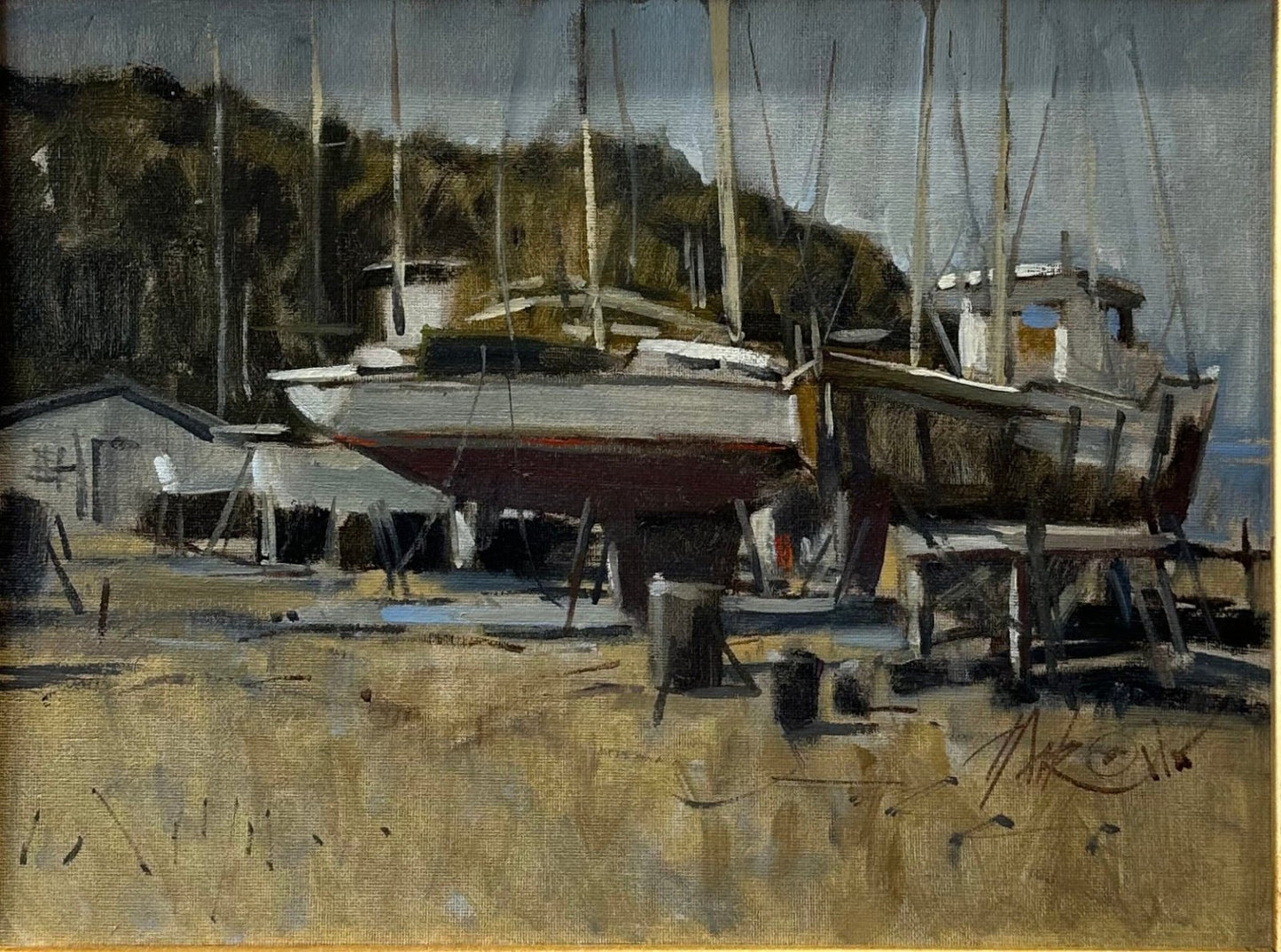 Boatyard by George Pate at LePrince Galleries