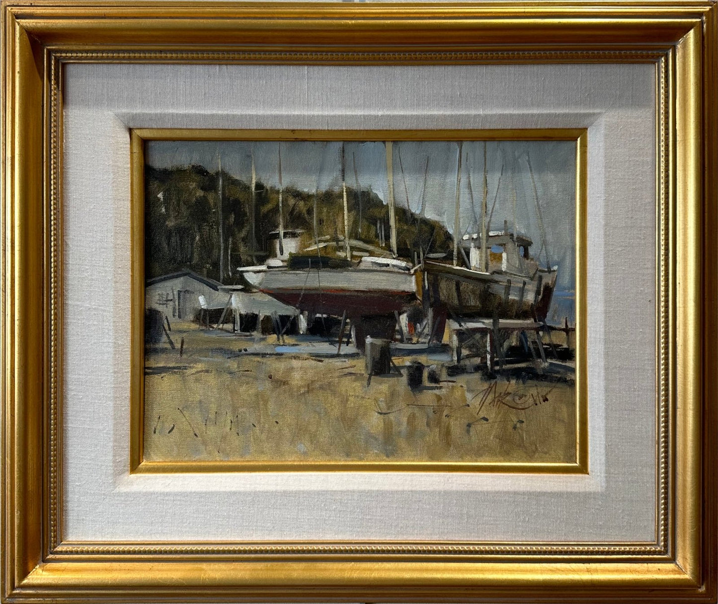 Boatyard by George Pate at LePrince Galleries