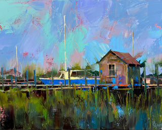 Blue Boat by Ignat Ignatov at LePrince Galleries