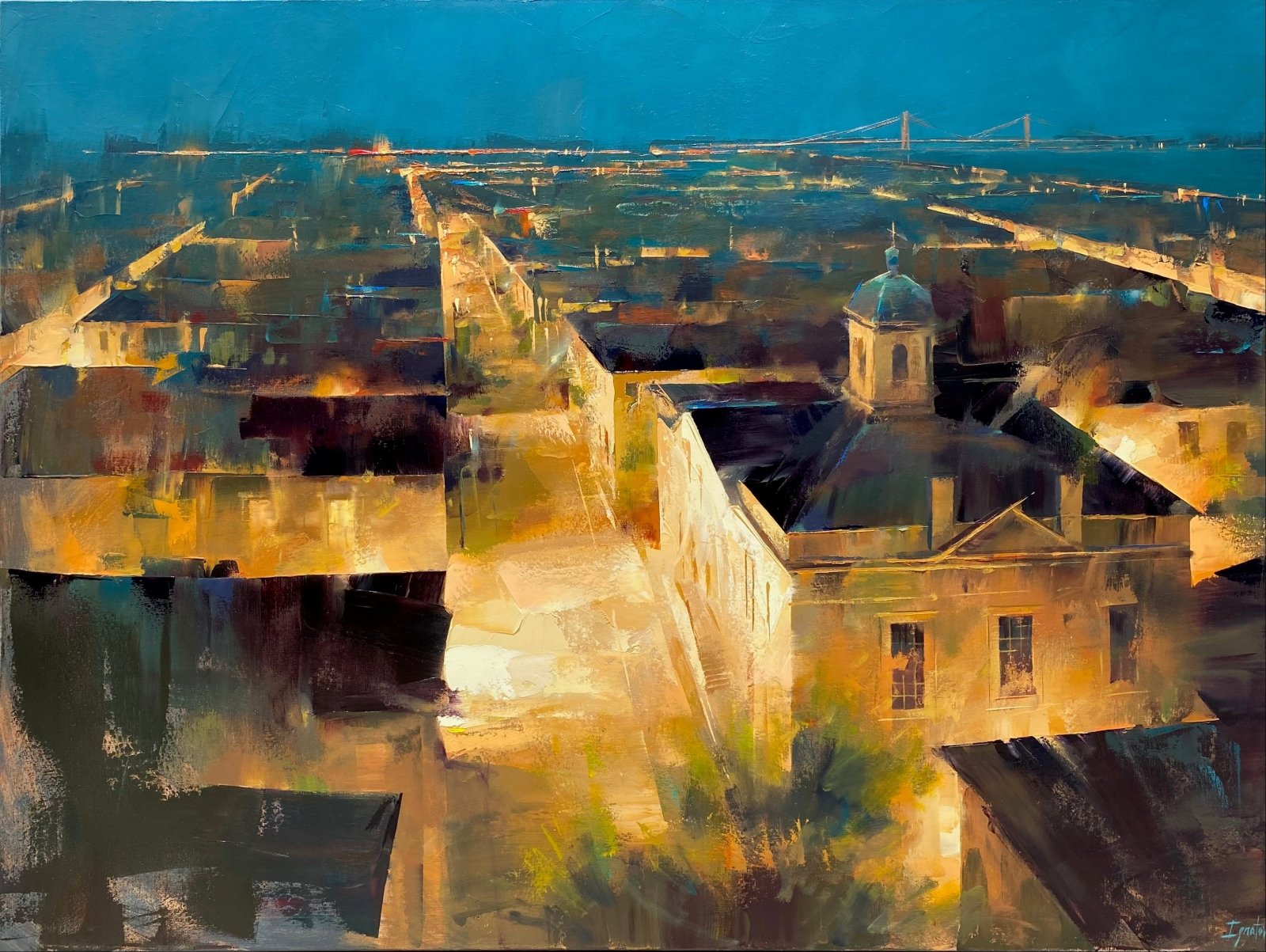 East Bay and Broad, Nocturne by Ignat Ignatov at LePrince Galleries