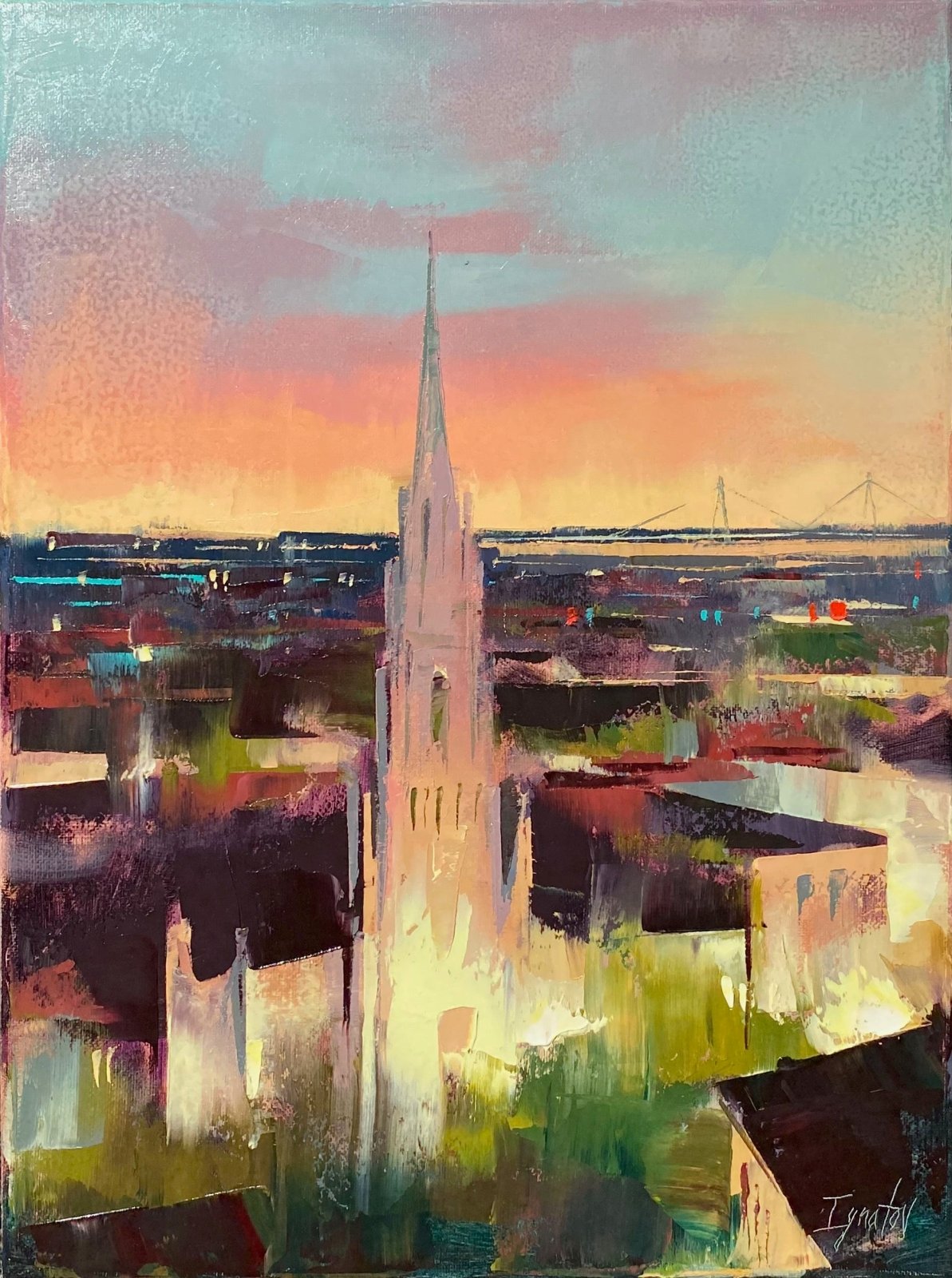 Grace Church Twilight by Ignat Ignatov at LePrince Galleries