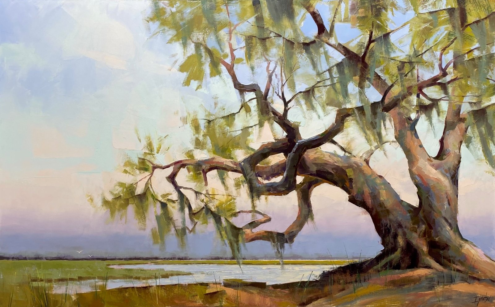 Live Oak by the Marsh by Ignat Ignatov at LePrince Galleries