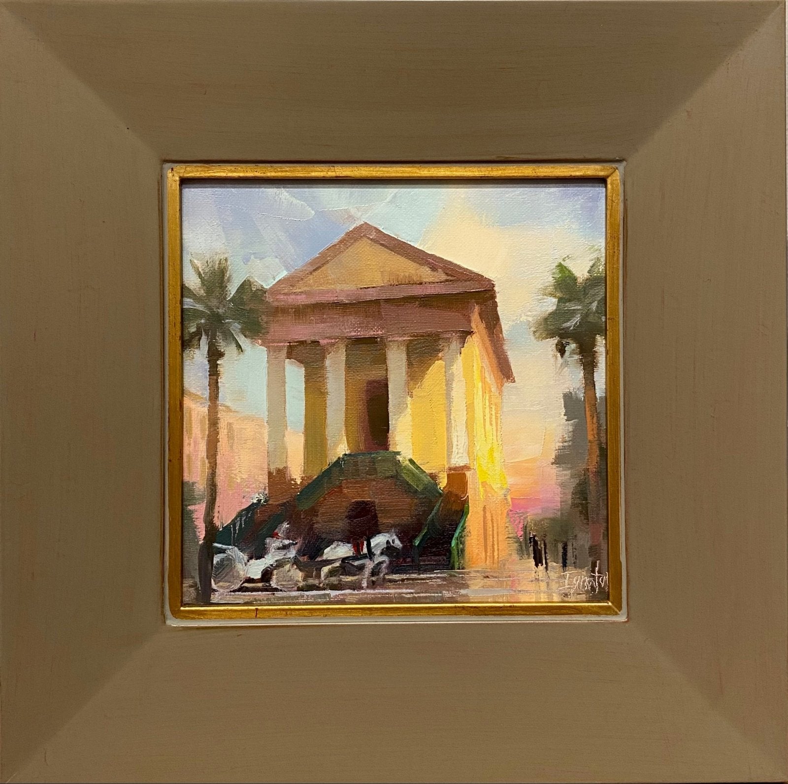 Morning Light on Market, study by Ignat Ignatov at LePrince Galleries