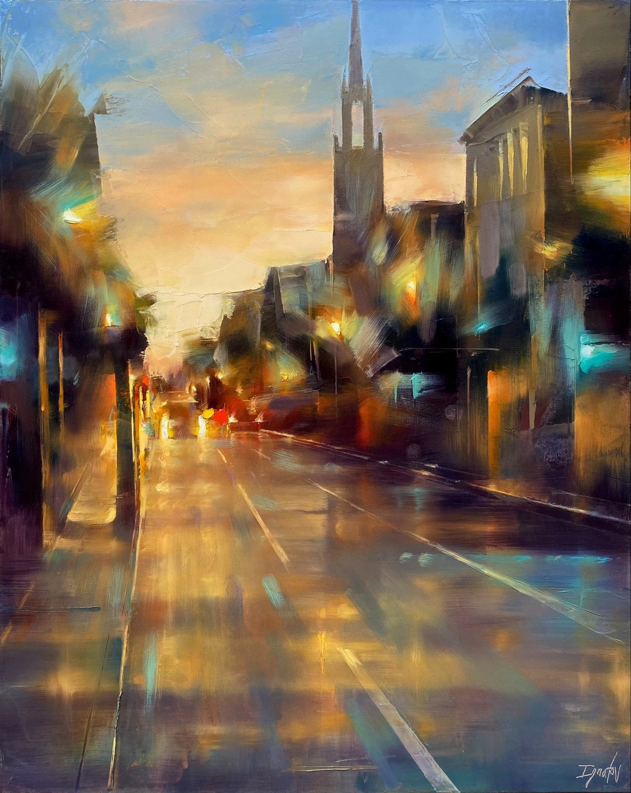 Night Lights on Broad by Ignat Ignatov at LePrince Galleries