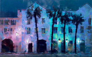Nocturne Lights on Rainbow Row by Ignat Ignatov at LePrince Galleries
