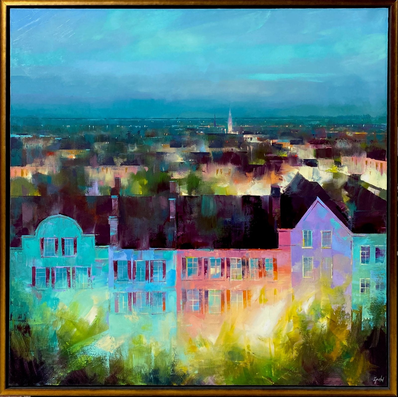 Rainbow Row at Dusk by Ignat Ignatov at LePrince Galleries