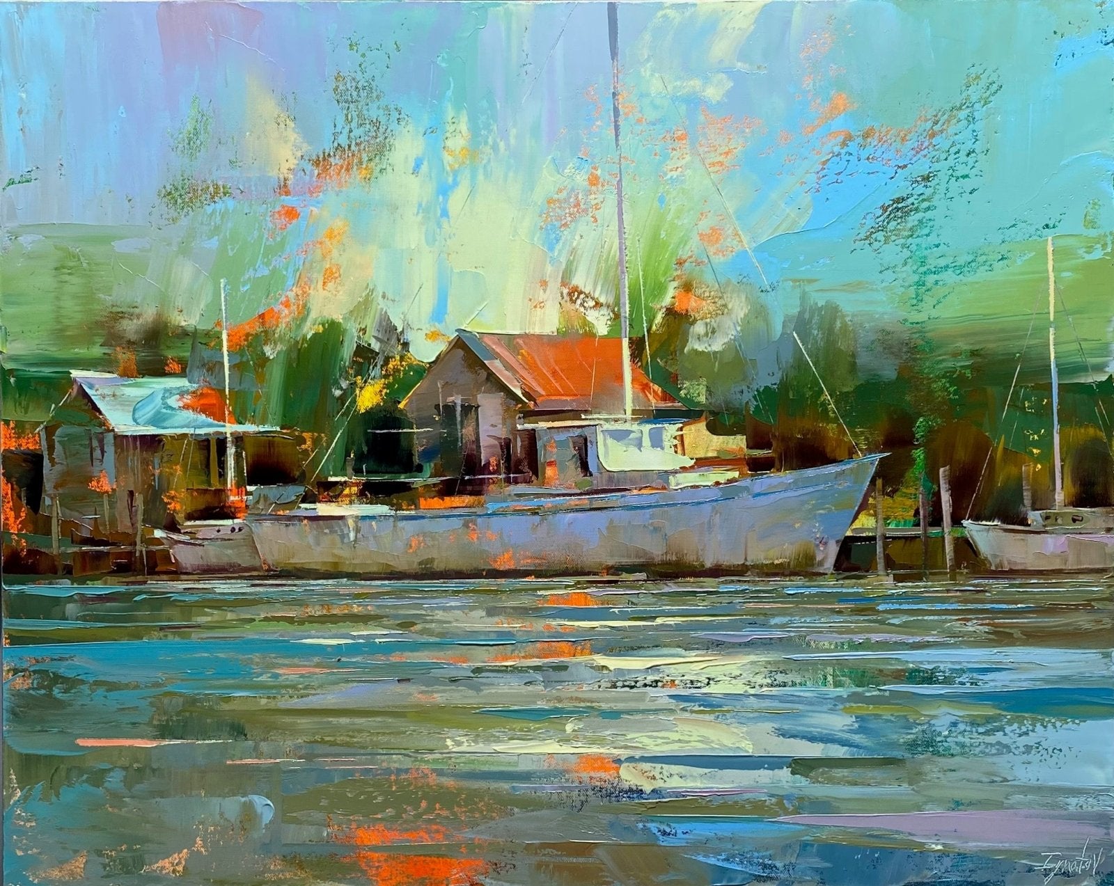 Shem Creek Sunrise by Ignat Ignatov at LePrince Galleries