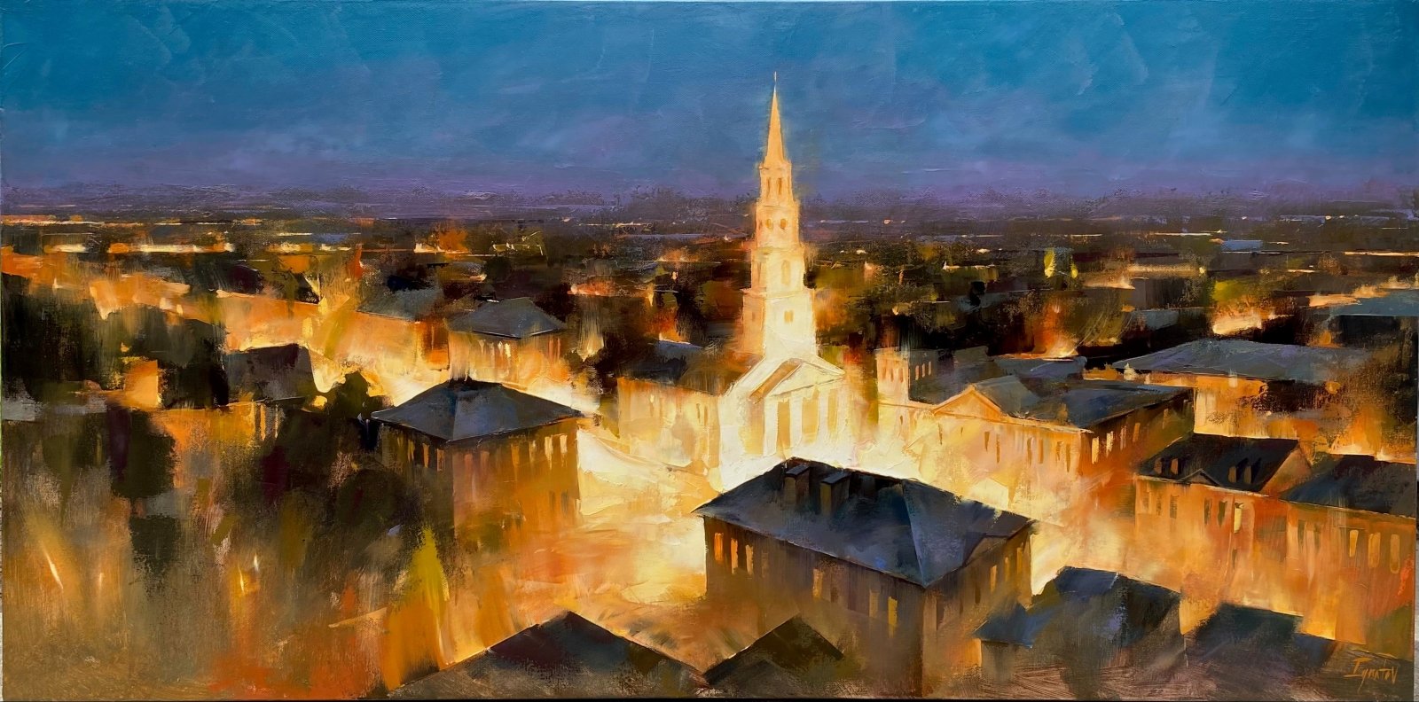 St. Michael's Nocturne by Ignat Ignatov at LePrince Galleries