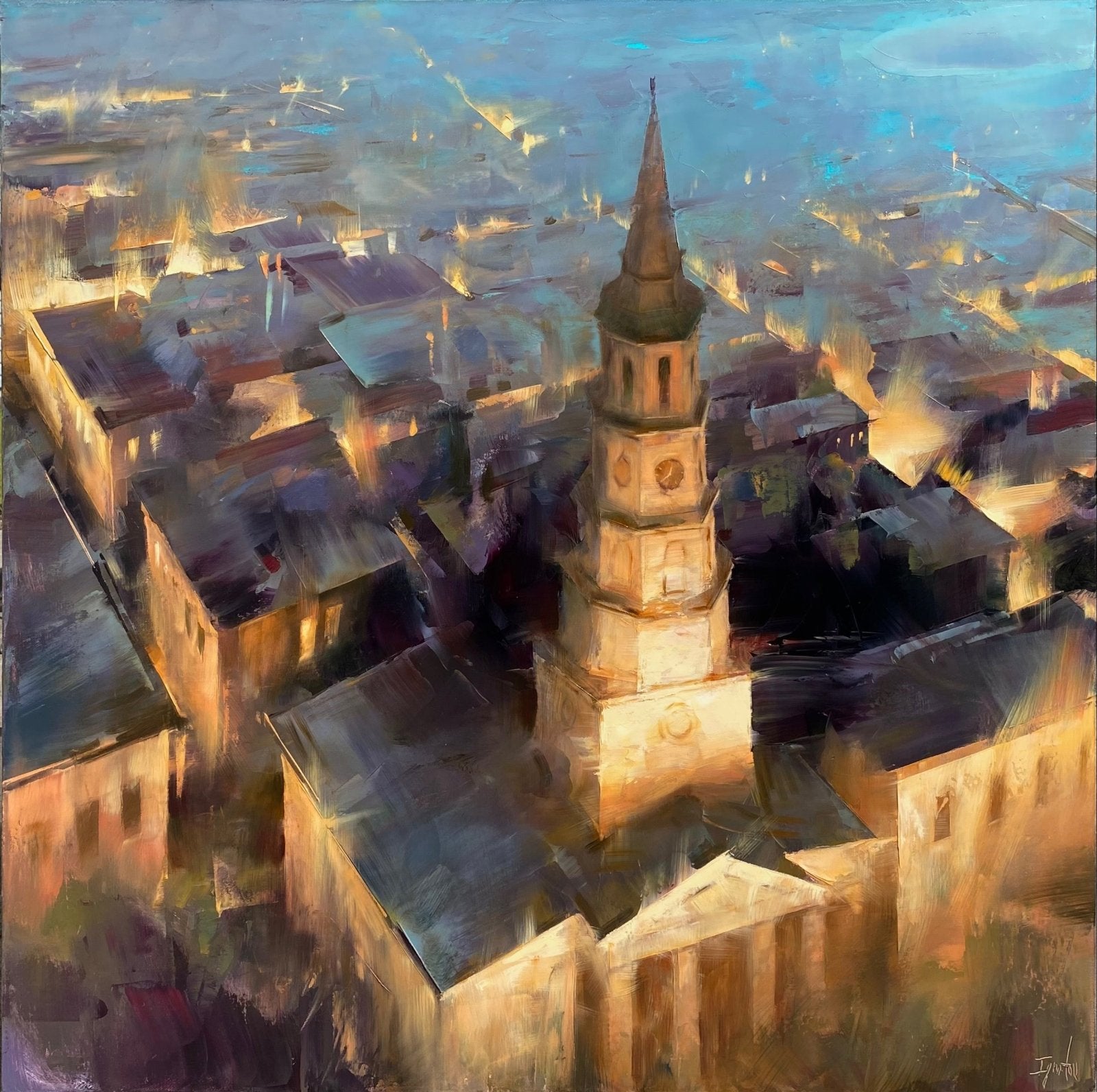St. Phillip's Nocturne by Ignat Ignatov at LePrince Galleries