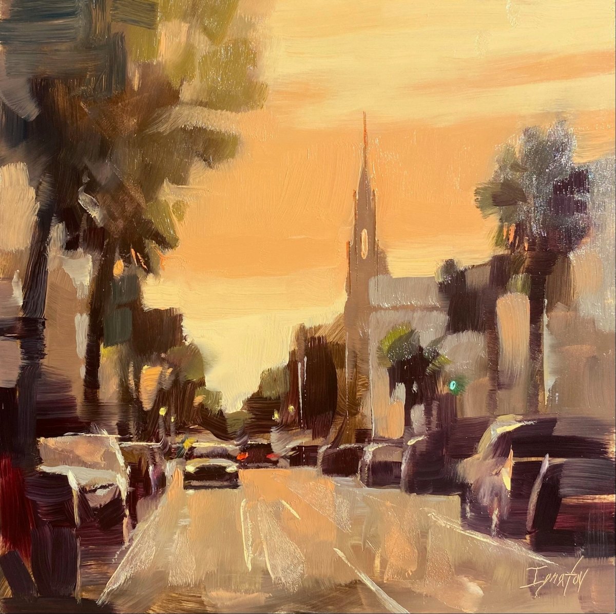 Broad Street Sunset, Study by Ignat Ignatov at LePrince Galleries