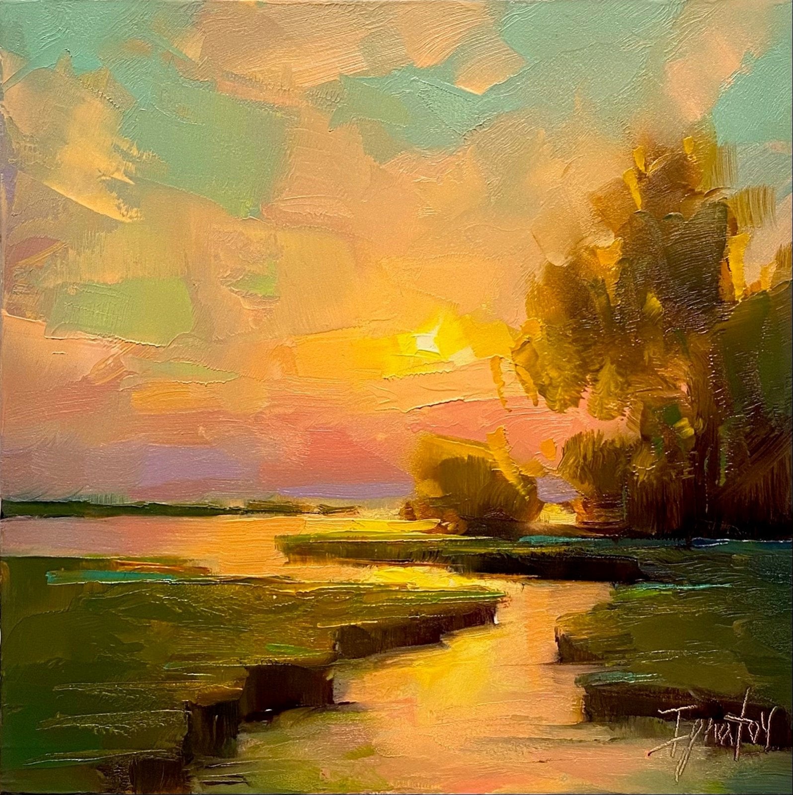 Evening by the River, study by Ignat Ignatov at LePrince Galleries