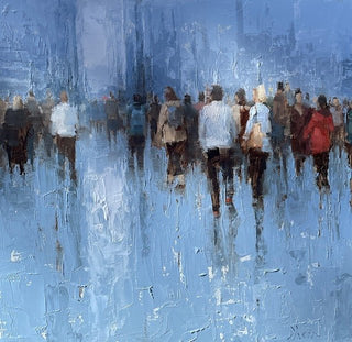 Figures in Blue Landscape by Jacob Dhein at LePrince Galleries