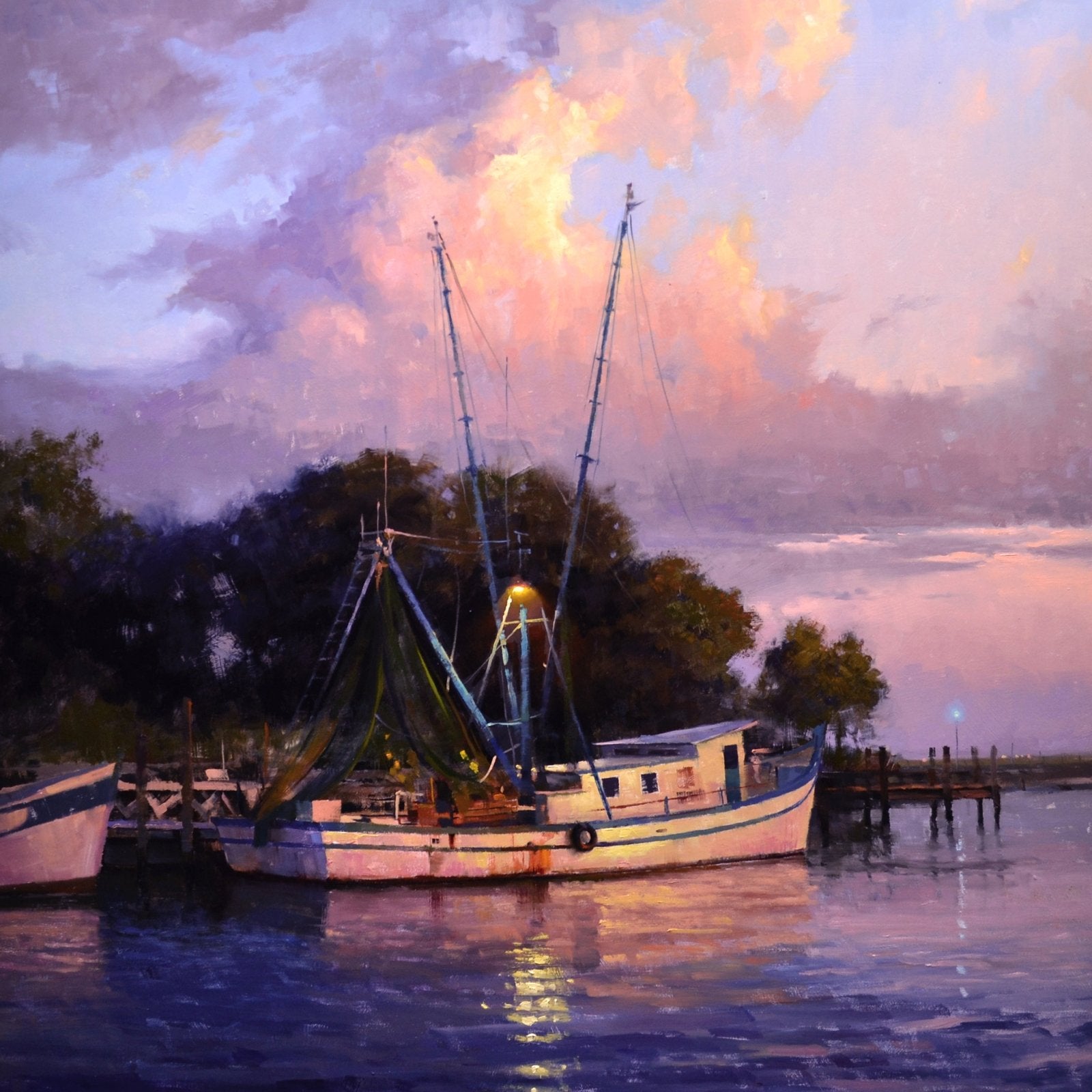Shem Creek Night Light by Marc Anderson at LePrince Galleries