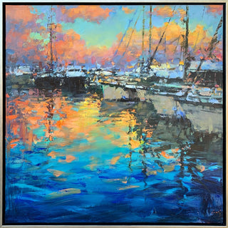 Evening Boatyard by Ning Lee at LePrince Galleries