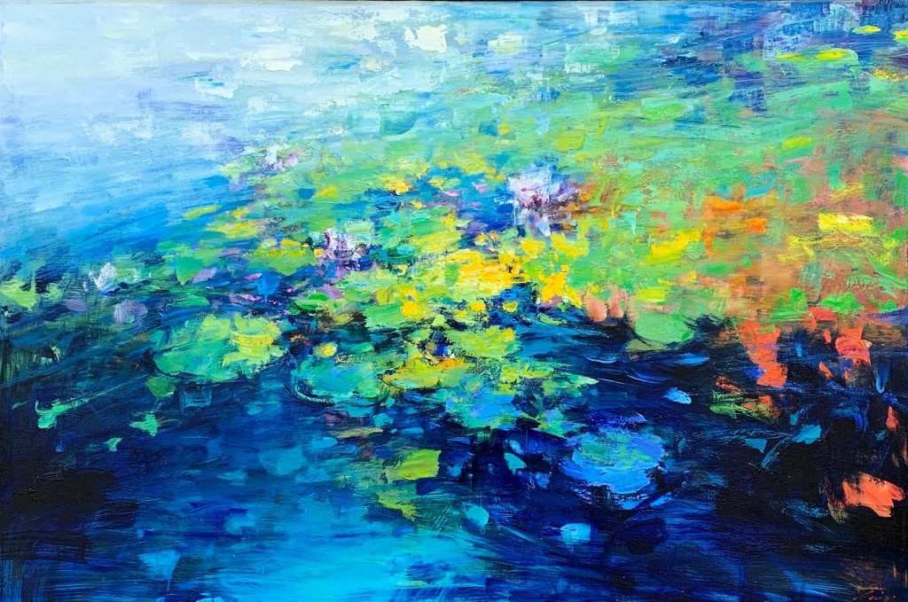 Blue Pond by Ning Lee at LePrince Galleries