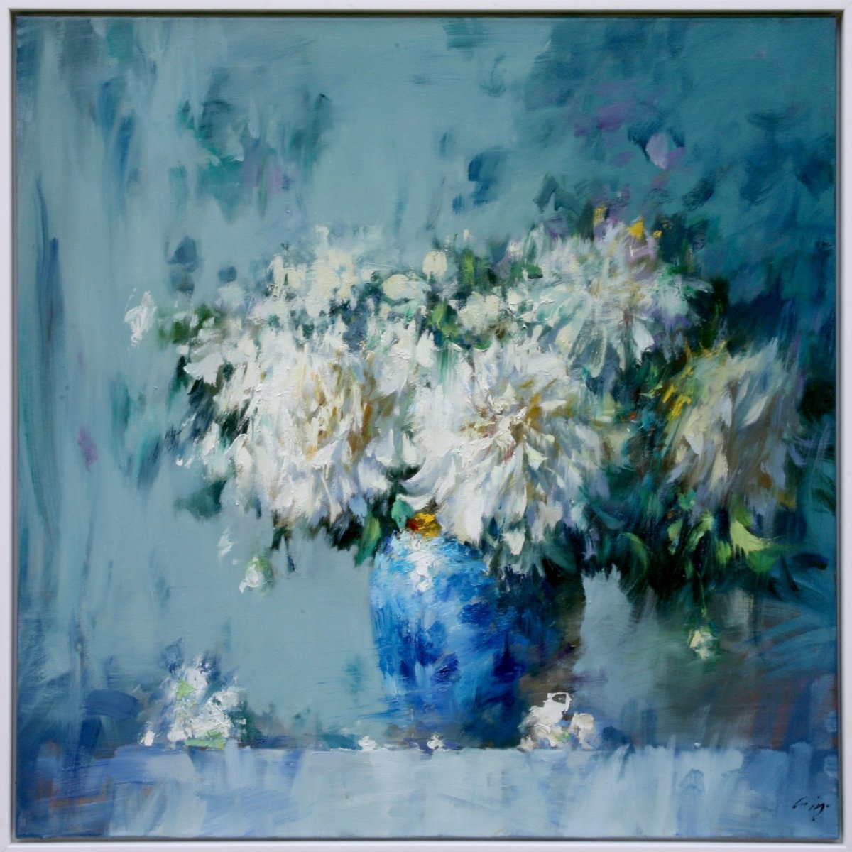 White Peonies by Ning Lee at LePrince Galleries