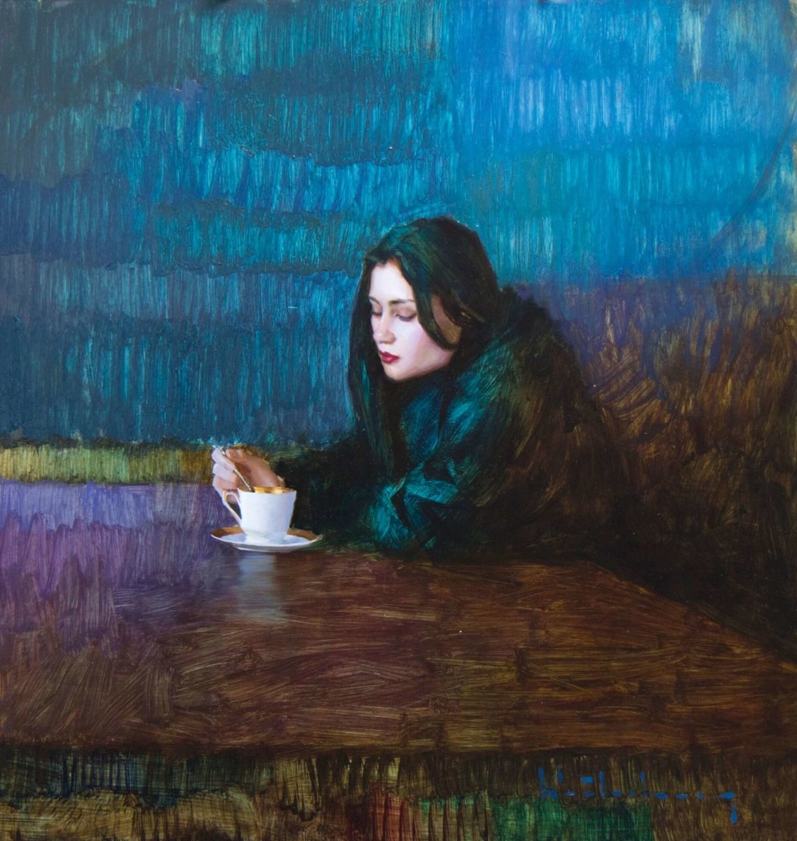 Cafe Reflection by Aaron Westerberg at LePrince Galleries