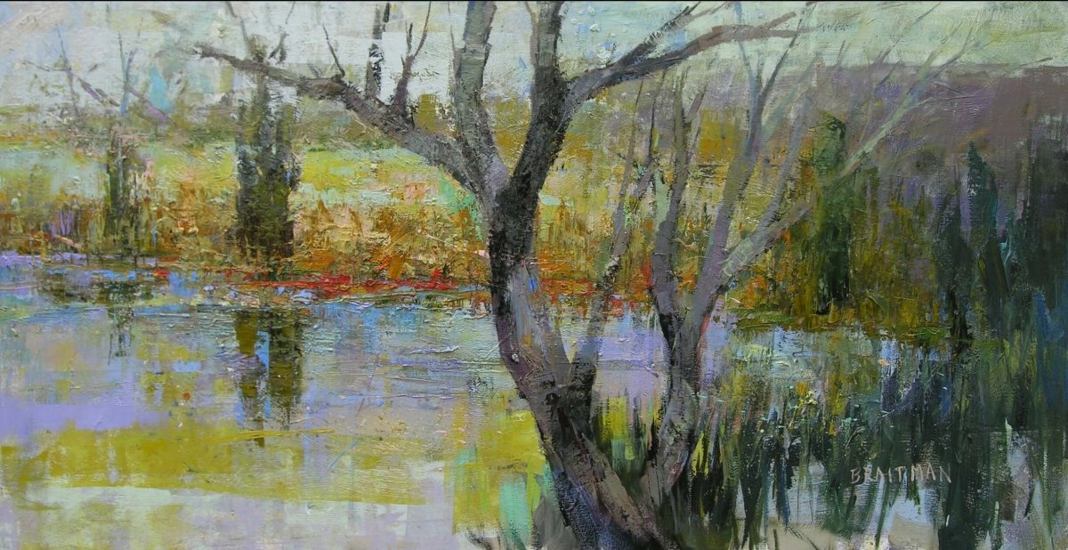 Winter Wetland II by Andy Braitman at LePrince Galleries