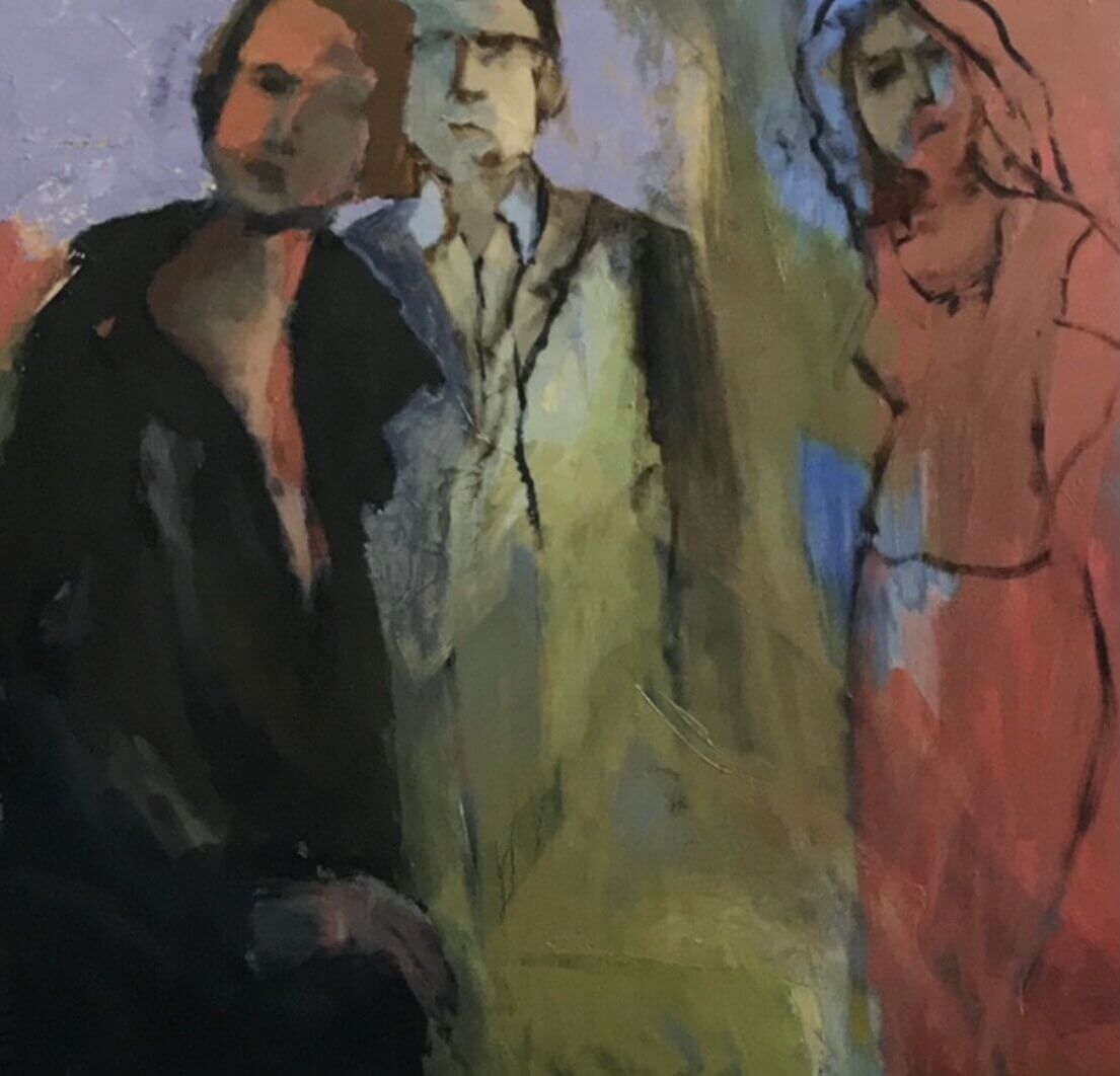 Two Sisters and their Dad by Betsy Havens at LePrince Galleries