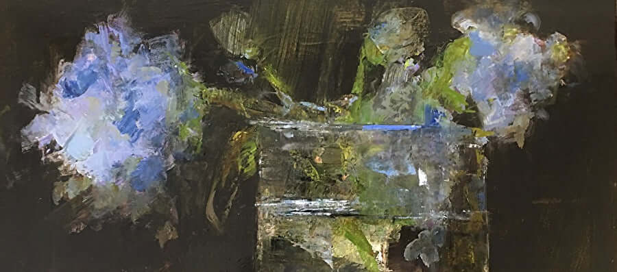 Blue Floral # 6 by Deborah Hill at LePrince Galleries