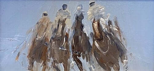 Horse and Riders by Deborah Hill at LePrince Galleries