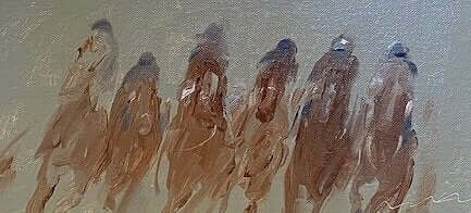 Horse and Riders I by Deborah Hill at LePrince Galleries