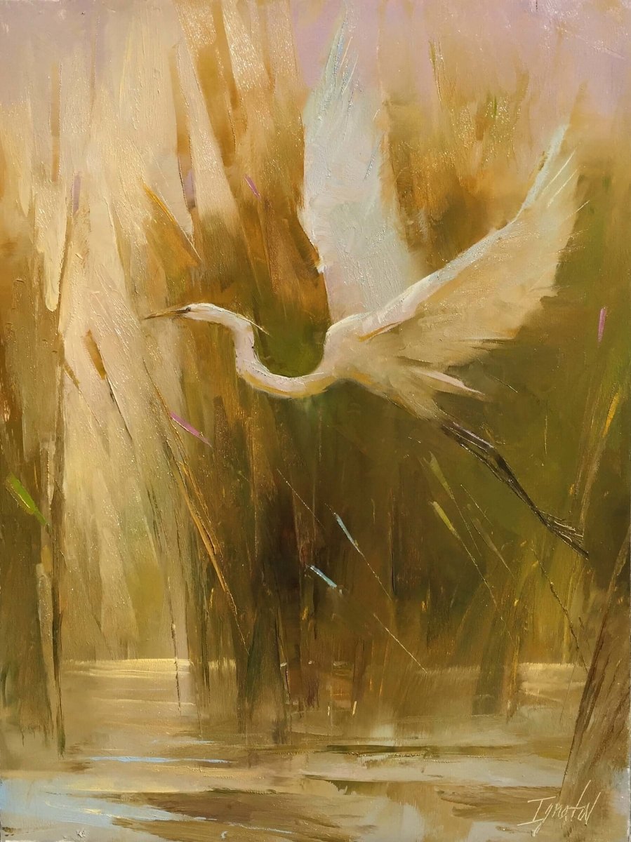Egret in Flight by Ignat Ignatov at LePrince Galleries