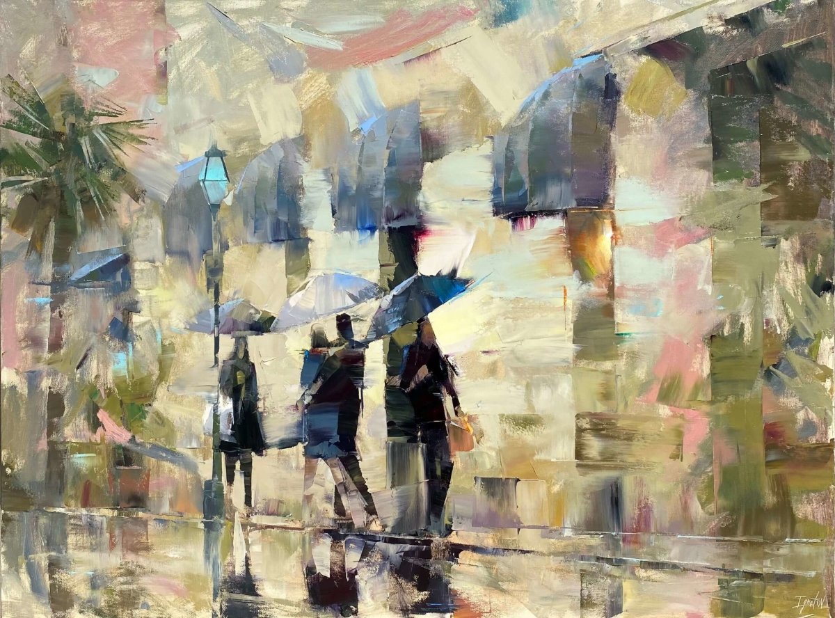 King Street in the Rain by Ignat Ignatov at LePrince Galleries