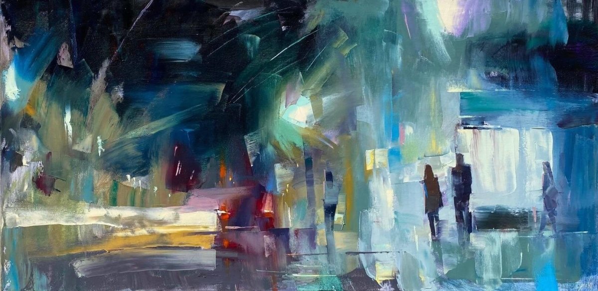 King Street Nocturne by Ignat Ignatov at LePrince Galleries