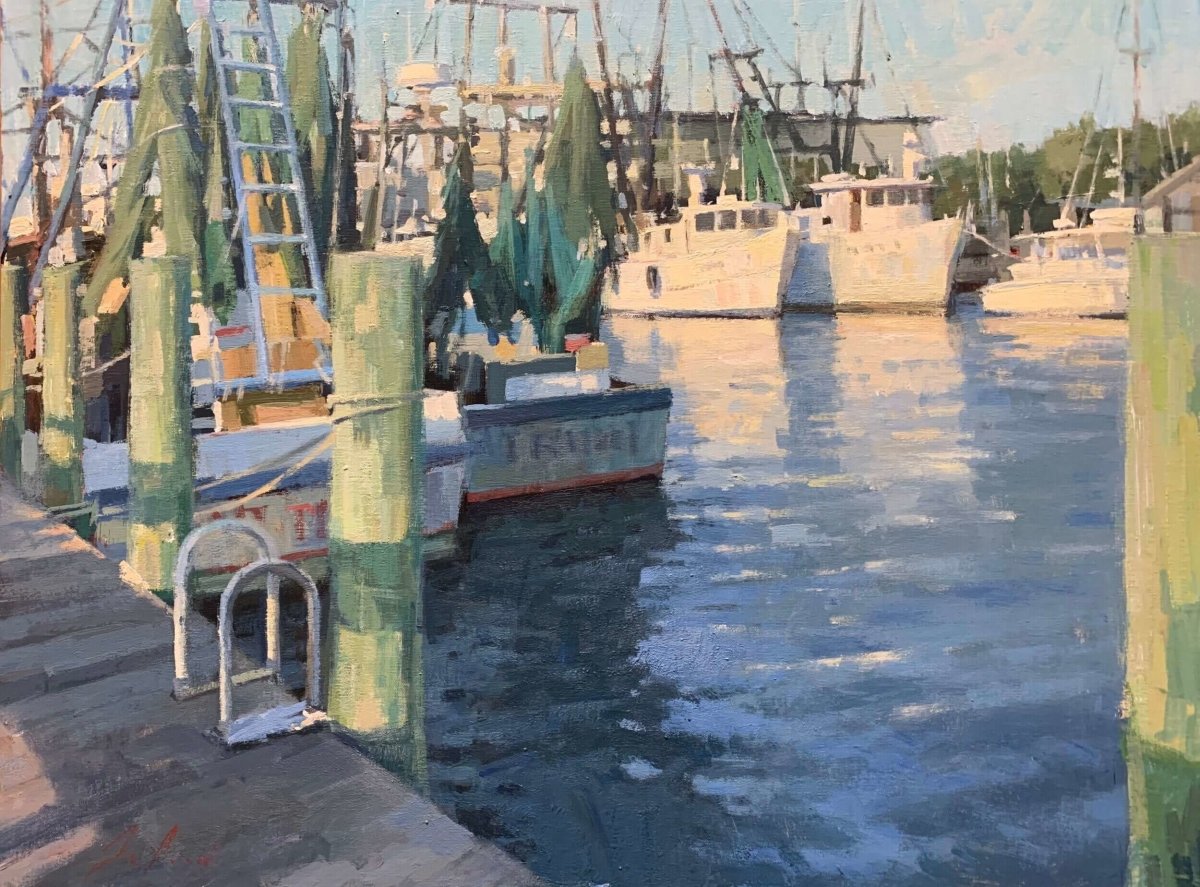 Working Wharf by John Poon at LePrince Galleries
