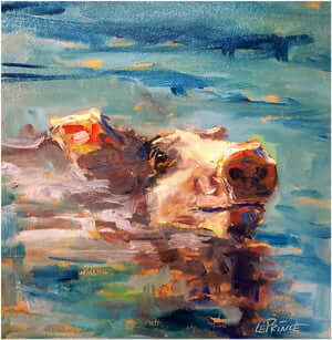 A Swimmer | 8x8 by Kevin LePrince at LePrince Galleries