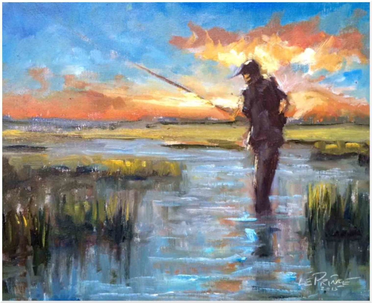 Sunrise Fishing | 8x10 by Kevin LePrince at LePrince Galleries