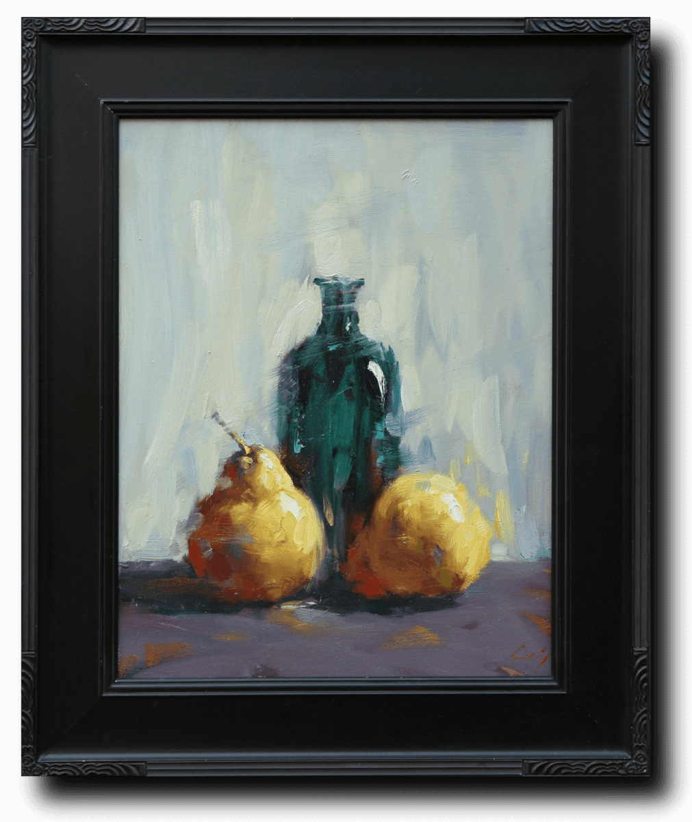 Pears with Bottle by Ning Lee at LePrince Galleries