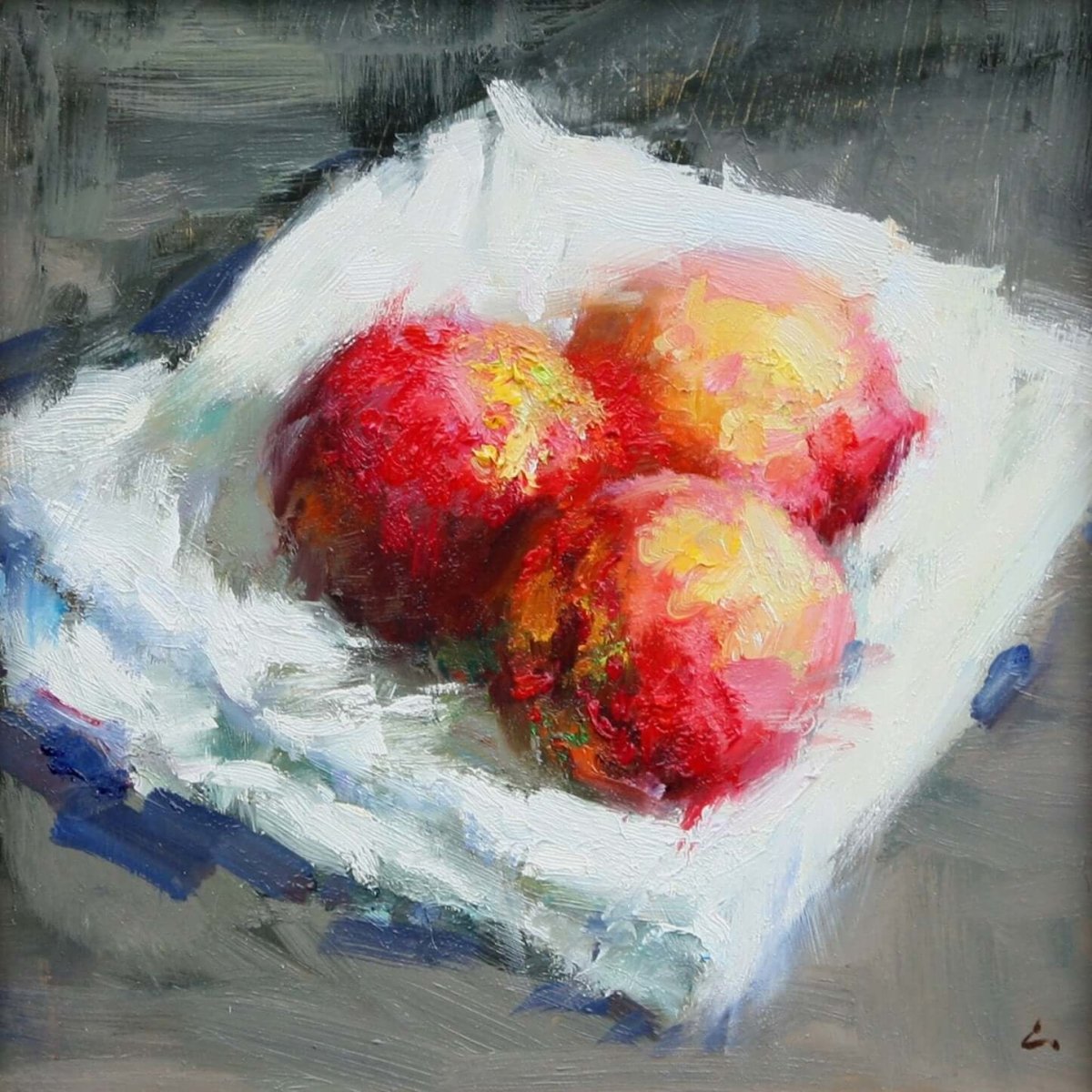 Peaches on White by Ning Lee at LePrince Galleries