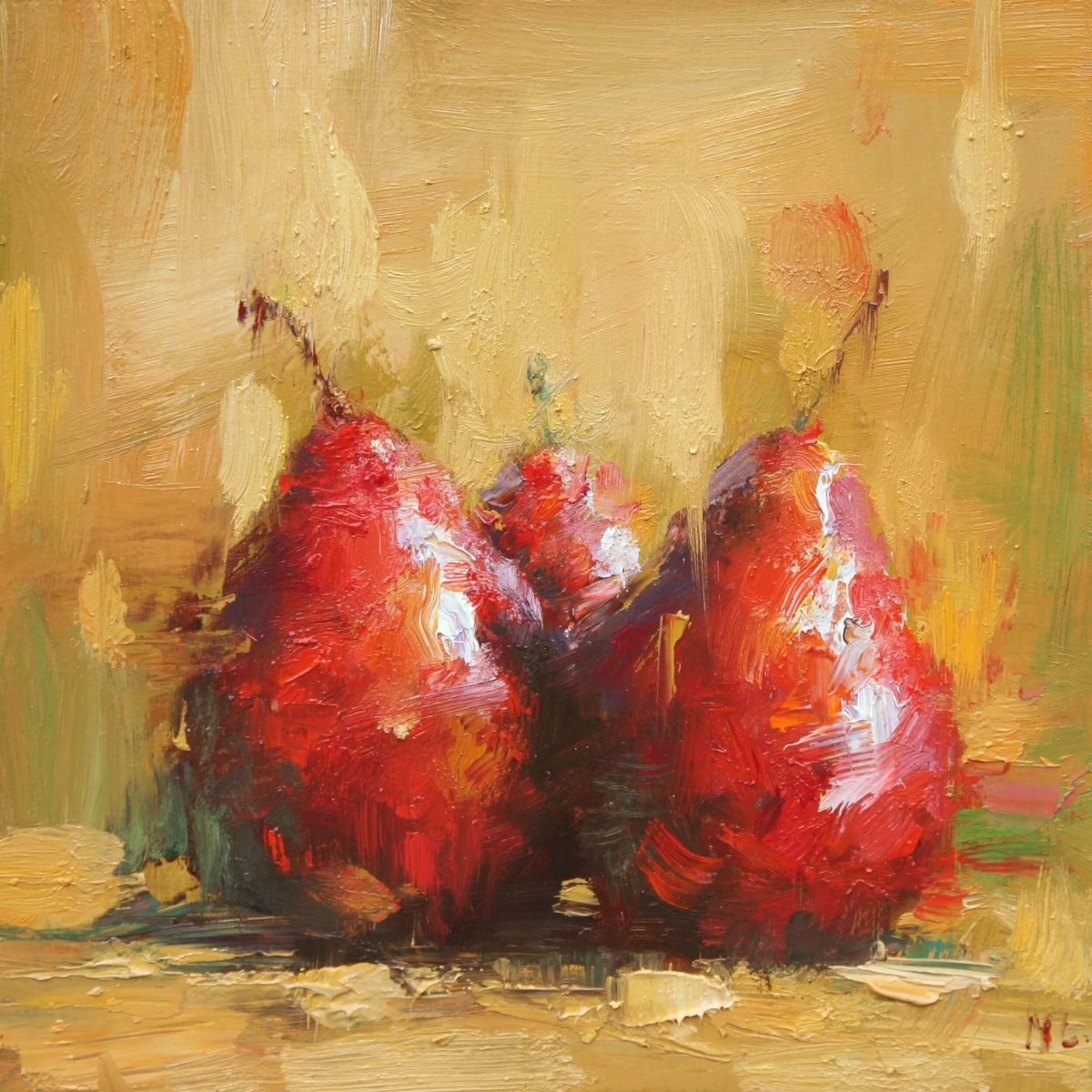 Three Pears by Ning Lee at LePrince Galleries