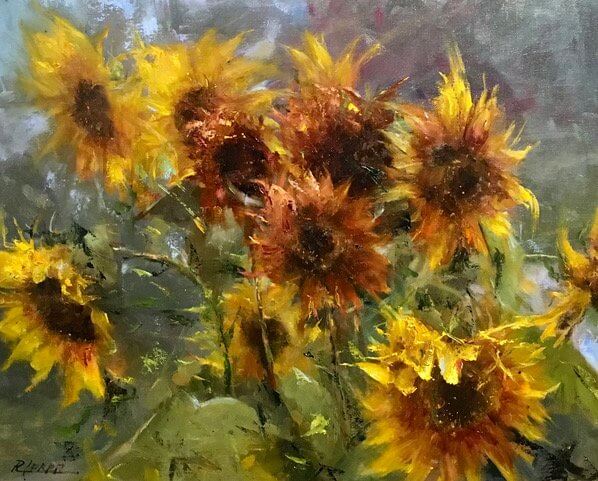 Garden Sunflowers by Rosanne Cerbo at LePrince Galleries