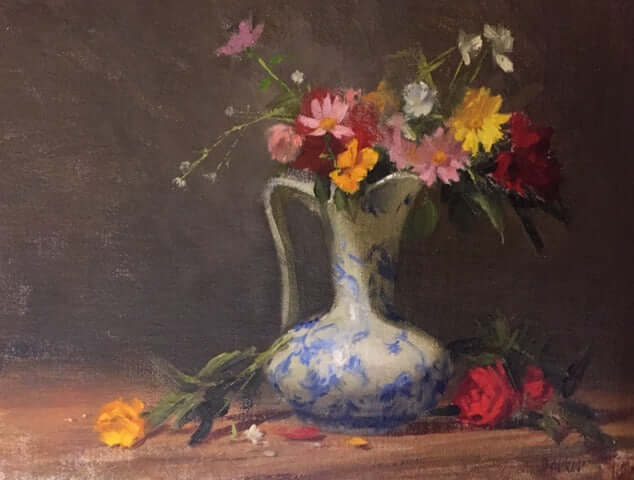 Flow Blue and Back Yard Flowers by Stacy Barter at LePrince Galleries