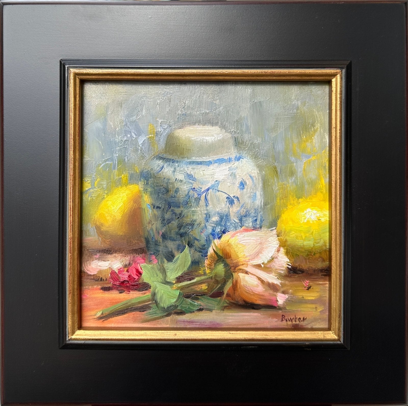 Ginger Jar with Rose and Lemons by Stacy Barter at LePrince Galleries