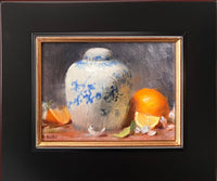 Spice Jar with Oranges and Hydrangea by Stacy Barter at LePrince Galleries