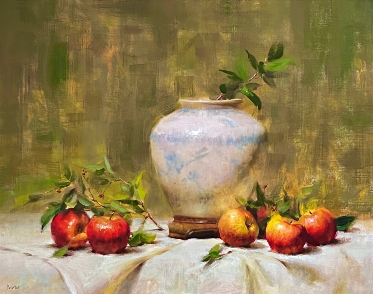 Flow Blue and Farm Apples by Stacy Barter at LePrince Galleries